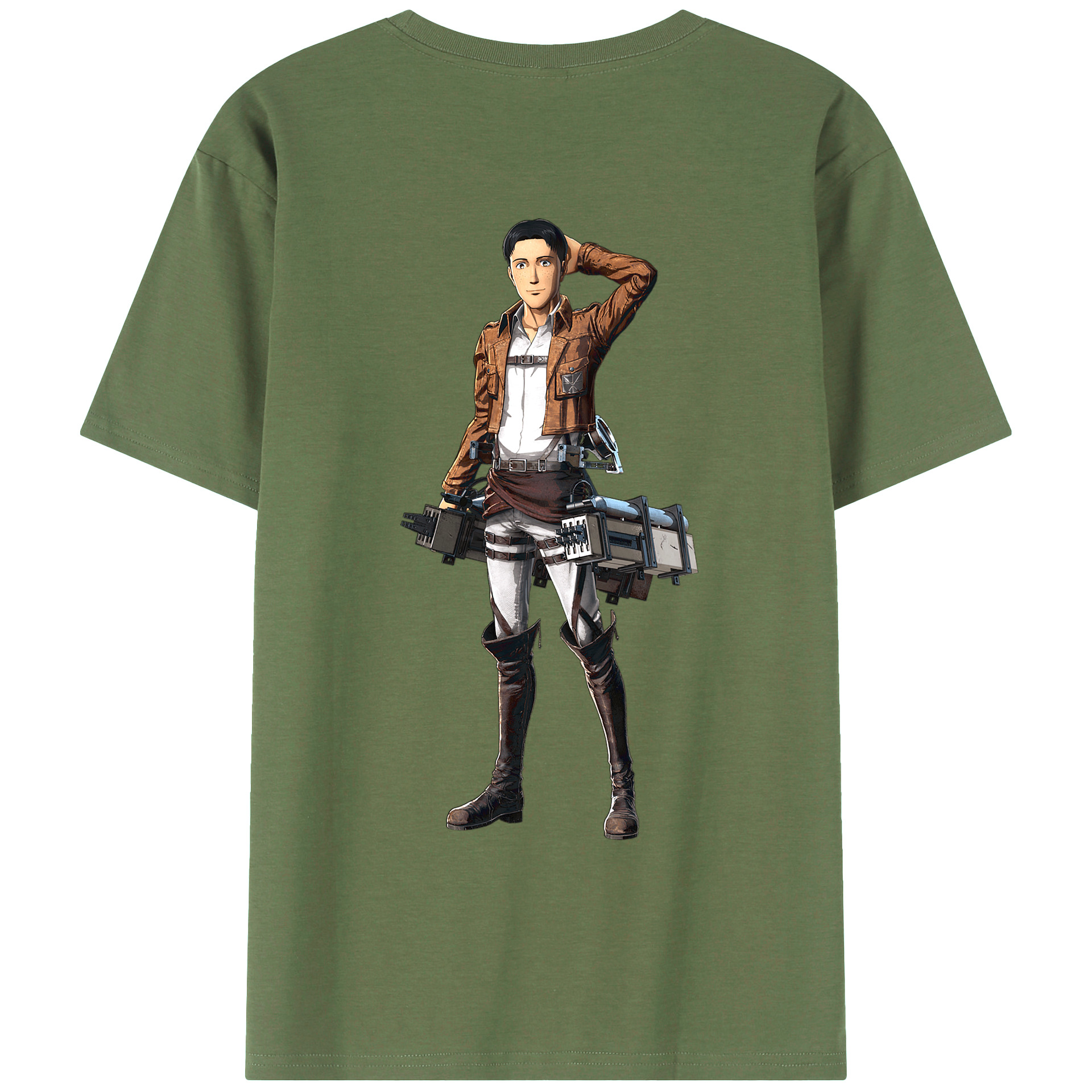 （画像用） 進撃の巨人 Attack on Titan 綿100％ メンズ半袖Tシャツ（バックプリント） 通気性